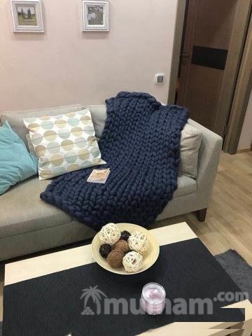 Пледы крупной вязки из шерсти мериноса