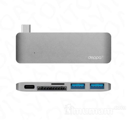 Переходник для Macbook Type-C Deppa 3в1 графитовый