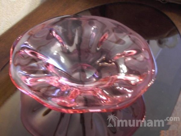 Блюдо для фруктов Богемское марганцевое стекло