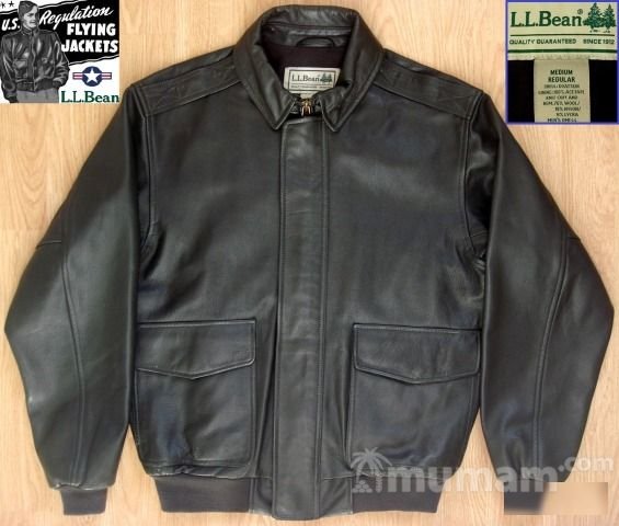 Кожаная лётная куртка L. L. Bean модель